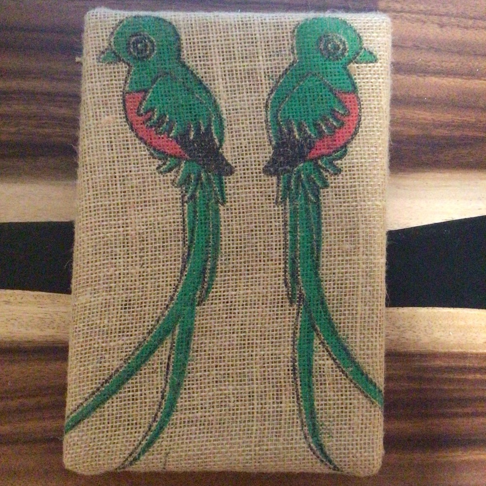 Handcrafted Green and Red Bird Canvas Art